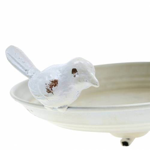 Floristik24 Karmnik Wiszący Metalowy Kremowy, Rdza Ø21cm H27cm