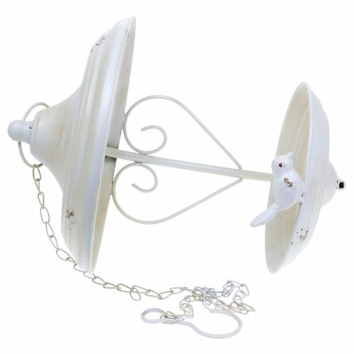 Floristik24 Karmnik Wiszący Metalowy Kremowy, Rdza Ø21cm H27cm