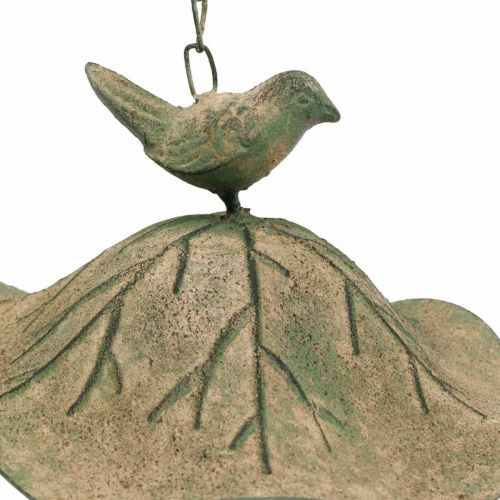 Floristik24 Wanna dla ptaków wisząca metalowa ogrodowa antyczny wygląd H28cm