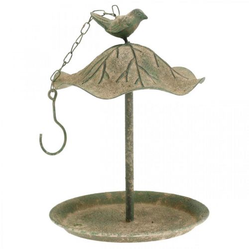 Floristik24 Wanna dla ptaków wisząca metalowa ogrodowa antyczny wygląd H28cm