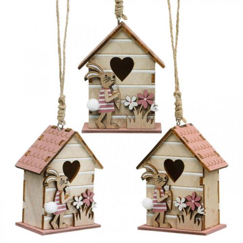 Floristik24 Birdhouse Wisząca Wiosna Dekoracyjna Birdhouse Bunny Dekoracje wielkanocne 4szt