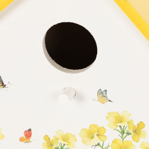 Produkt Dekoracyjna budka dla ptaków z kwiatowym wzorem do użytku wewnątrz i na balkonie, 21 cm