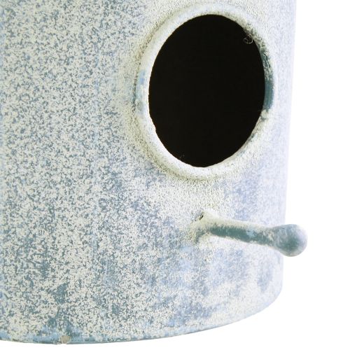 Produkt Domek dla ptaków do zawieszenia metalowy w kolorze biało-niebieskim Ø15cm H21cm