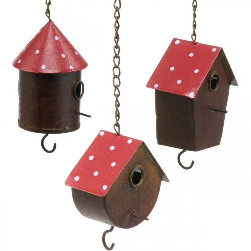 Produkt Ozdobna budka lęgowa, budka dla ptaków do zawieszenia, dł. 34–37 cm 3szt