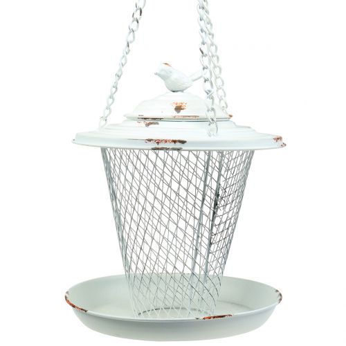 Floristik24 Wiszący domek dla ptaków Antyczna Biel Ø22cm H26,5cm