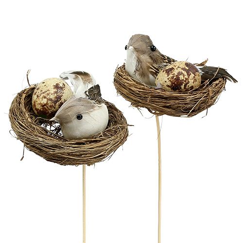 Gniazdo ptasie na patyku Ø7cm L24cm 6szt.