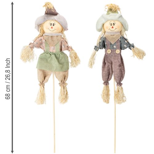 Produkt Strach na wróble na patyku wtyczka zielono niebieska wys. 45/68cm 4 szt.
