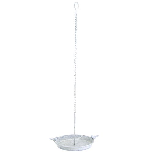 Produkt Dekoracja metalowa do kąpieli dla ptaków w kształcie serca, biało-niebieska, wisząca, Ø21,5 cm