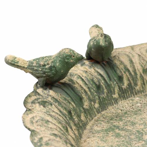 Floristik24 Wanna dla ptaków na podstawie metalowej antyczny mech zielony beżowy Ø28,3cm H26,5cm