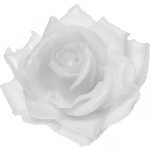 Produkt Róża woskowa biała Ø10cm woskowany sztuczny kwiat 6szt