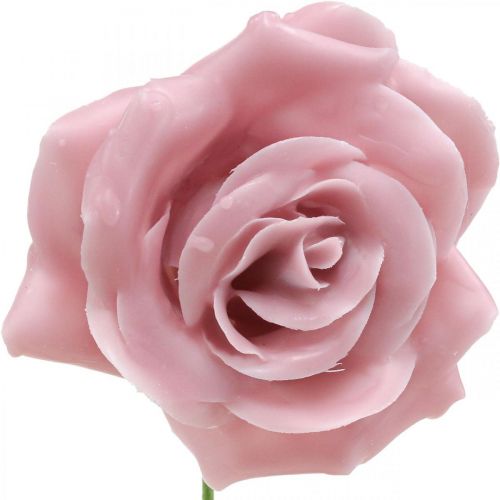 Produkt Różyczki woskowe deco różyczki wosk różowe Ø8cm 12szt