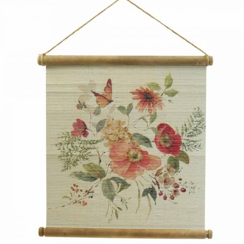Drewniany obraz ścienny z dekoracją ścienną w kwiaty W44×S42 cm