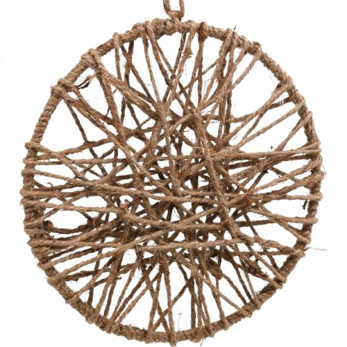Floristik24 Dekoracja ścienna w stylu boho, ozdobny pierścień wstążka jutowa Ø23cm 5szt