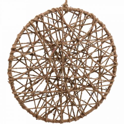 Floristik24 Dekoracja ścienna w stylu boho, ozdobny pierścień wstążka jutowa Ø28,5 cm 4 szt