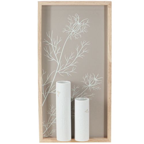 Floristik24 Dekoracja ścienna Mural Drewno Mini wazony Ceramiczne Białe H35cm