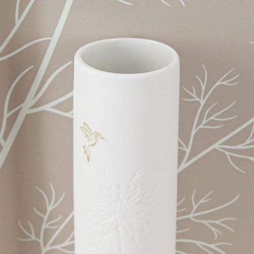 Produkt Dekoracja ścienna Mural Drewno Mini wazony Ceramiczne Białe H35cm