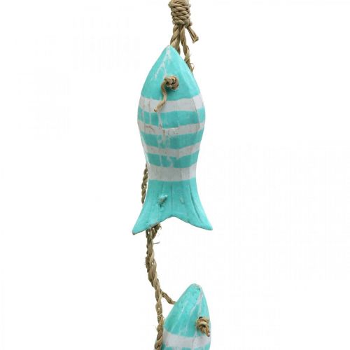 Produkt Morski wieszak dekoracyjny drewniana rybka do powieszenia mała turkusowa L31cm