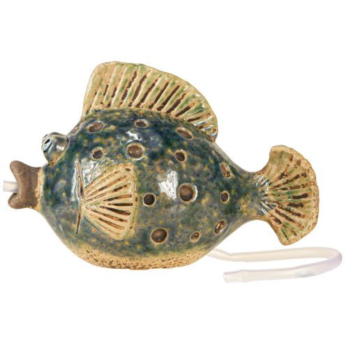 Produkt Figurka Gargulca Ceramiczna Ryba Niebiesko-Brązowa 20×11×13,5 cm
