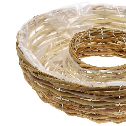 Floristik24 Pierścionek z rośliną wierzby naturalny zestaw do dekoracji stołu 2 szt