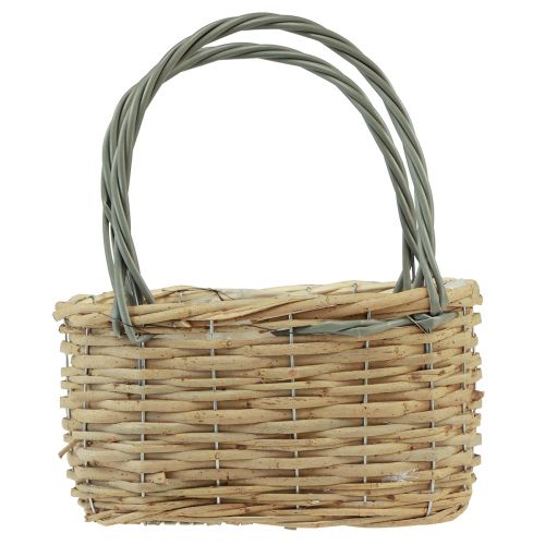 Produkt Kosz wiklinowy worek na rośliny kosz naturalny szary 21x10x12cm