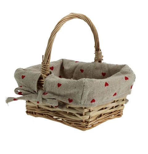 Floristik24 Kosz wiklinowy z wkładem materiałowym 15x11,5cm