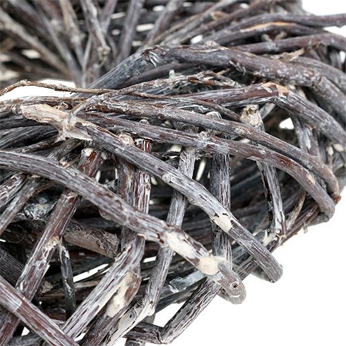 Floristik24 Wiklinowy wianek Ø28cm Szary, prany