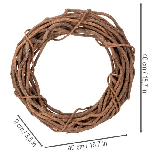 Naturalny wianek wierzbowy jako wianek rękodzielniczy do florystyki, 40cm | Floristik24.pl