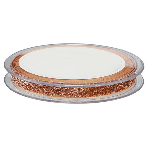 Produkt Wstążka świąteczna różowa miedziana brokatowa wstążka ozdobna 10mm 10m