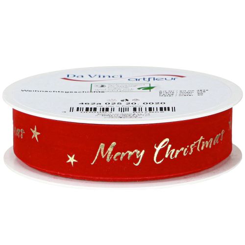 Produkt Wstążka świąteczna czerwono złota wstążka „Merry Christmas” 25mm 20m
