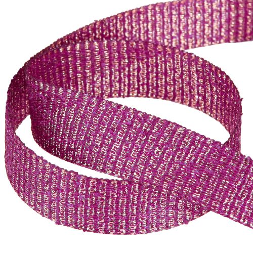 Produkt Wstążka świąteczna ze złotymi nitkami wstążka prezentowa Erika 25mm 20m