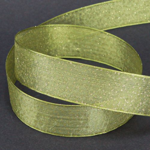 Produkt Wstążka świąteczna w złote kropki, wymiarowo stabilna, zielona, 25mm, 20m