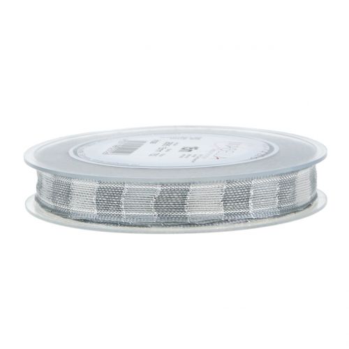Floristik24 Wstążka świąteczna szara 15mm 15m