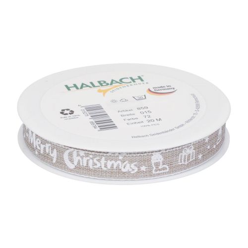 Produkt Wstążka świąteczna Wesołych Świąt Wstążka Beżowa 15mm 20m