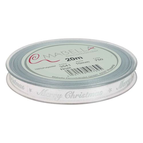 Produkt Wstążka świąteczna Wesołych Świąt Wstążka srebrno-biała 10mm 20m