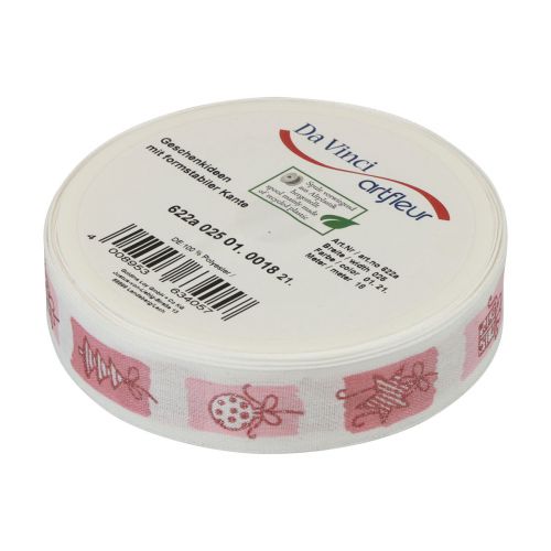 Produkt Wstążka świąteczna Różowa wstążka świąteczna 25mm 18m
