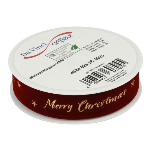 Produkt Wstążka prezentowa Wstążka świąteczna czerwona aksamitna wstążka 25mm 20m