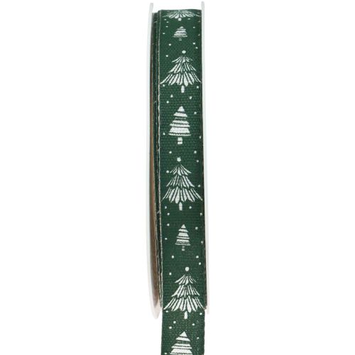 Produkt Wstążka świąteczna z jodłami Wstążka prezentowa zielona 15mm 20m