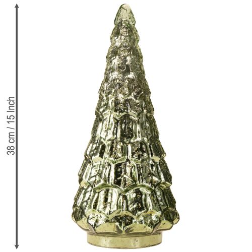 Produkt Choinka świąteczna z oświetleniem LED vintage zielono-złota 38cm