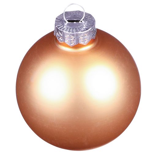 Produkt Bombki choinkowe ze szkła różowa morela Ø6cm 24 szt