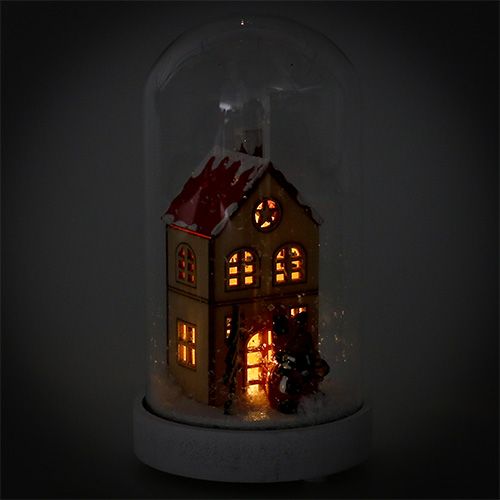 Produkt Świąteczny domek ze szklanym dzwonkiem Ø9cm W16,5cm