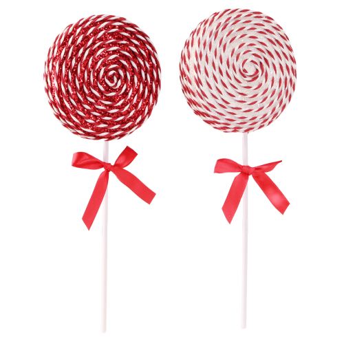 Produkt Dekoracje świąteczne Czerwony Biały Lolly Lollipop Piankowy W36cm 2szt