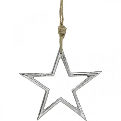 Produkt Dekoracja świąteczna gwiazda, dekoracja adwentowa, zawieszka gwiazdka srebrna szer.15,5cm
