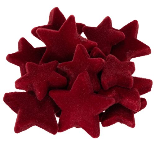 Ozdoby świąteczne, gwiazdki, Bordeaux flokowane, dekoracja stołu, 4-5cm, 40 sztuk kupić | Floristik24.pl