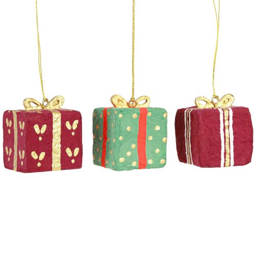 Produkt Dekoracja świąteczna do zawieszania prezentów z papieru mache 6cm 3szt