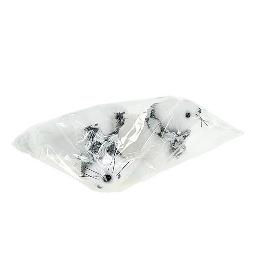 Floristik24 Ozdoba świąteczna stempel flokowany biały 15cm 2szt.
