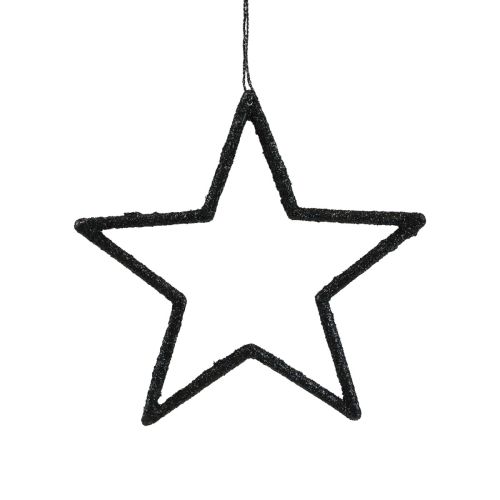 Produkt Ozdoba świąteczna zawieszka gwiazda czarna brokatowa 12cm 12 szt