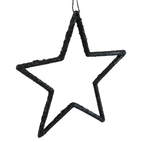 Produkt Ozdoba świąteczna zawieszka gwiazda czarna brokatowa 12cm 12 szt