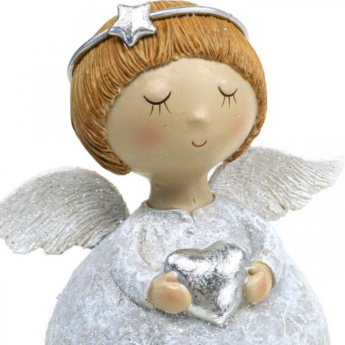 Floristik24 Figurka anioła bożonarodzeniowego z gwiazdą / sercem H11cm 2szt
