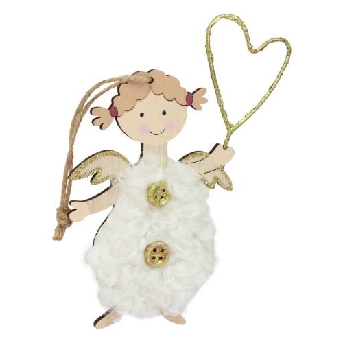 Produkt Aniołek bożonarodzeniowy z sercem Ozdoby choinkowe drewniane 14,5cm 8 szt