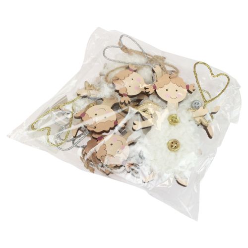Produkt Aniołek bożonarodzeniowy z sercem Ozdoby choinkowe drewniane 14,5cm 8 szt